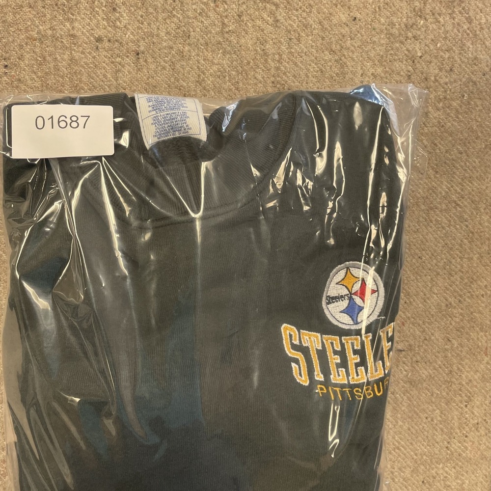 vintage Pittsburgh Steelers sweatshirt mens xl Black 1990s NFL - Picture 11 of 11